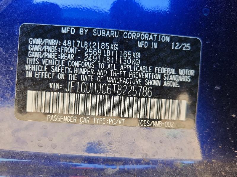 2026 Subaru Impreza მანქანა იყიდება აუქციონზე, vin: JF1GUHJC6T8225786, აუქციონის ნომერი: 51950986