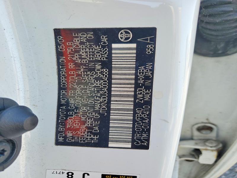 Aukcja sprzedaży 2010 Toyota Prius, vin: JTDKN3DU3A0004568, numer aukcji: 51994866