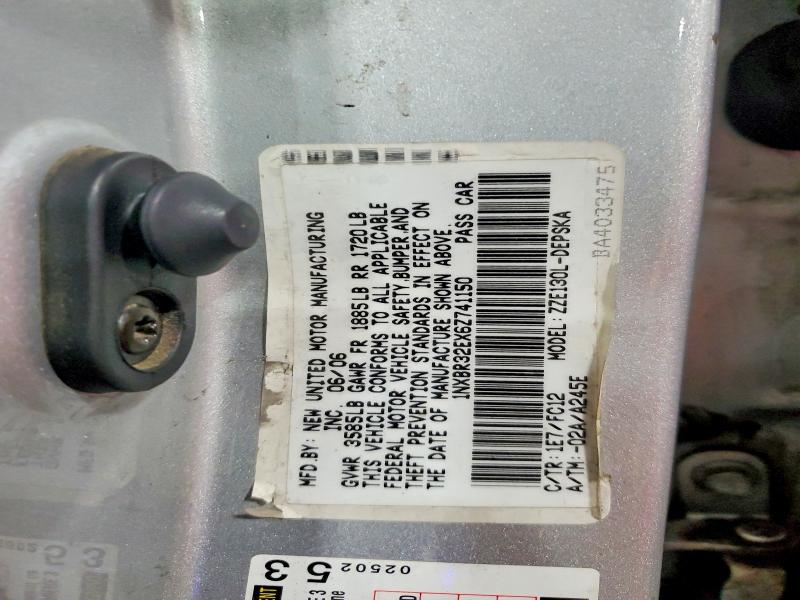 53788106 :رقم المزاد ، 1NXBR32EX6Z741150 vin ، 2006 Toyota Corolla مزاد بيع