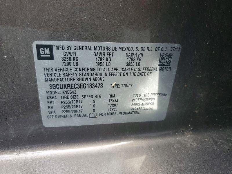 2014 Chevrolet Silverado მანქანა იყიდება აუქციონზე, vin: 3GCUKREC3EG183478, აუქციონის ნომერი: 55279236