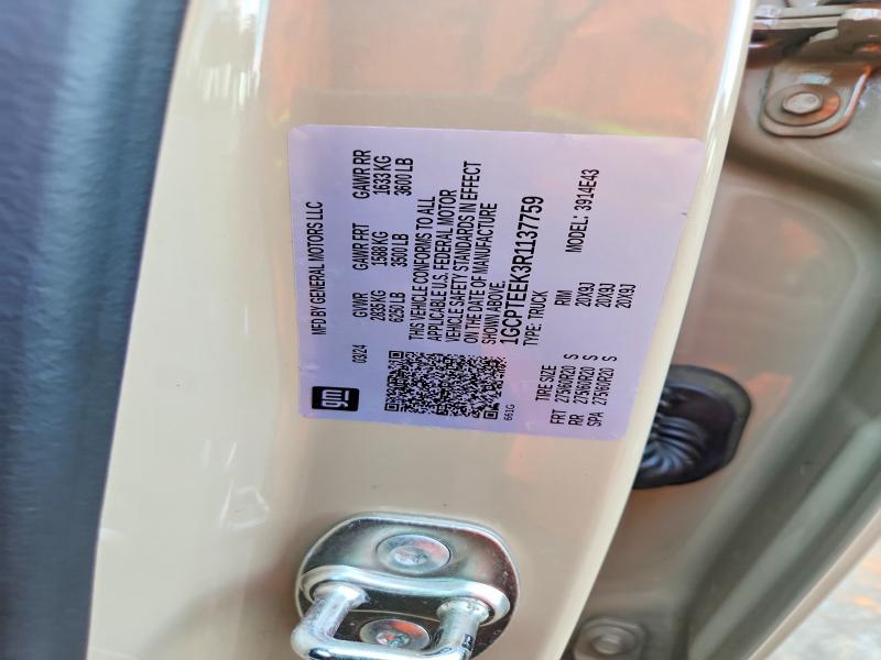 53973116 :رقم المزاد ، 1GCPTEEK3R1137759 vin ، 2024 Chevrolet Colorado مزاد بيع