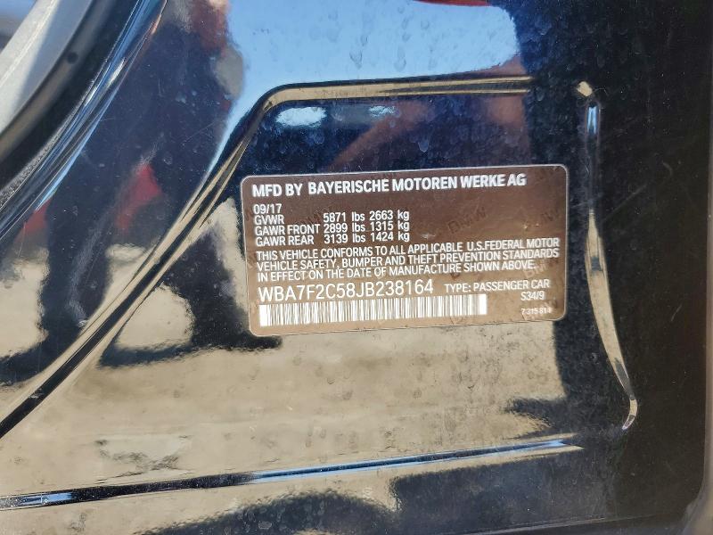 2018 Bmw 750 მანქანა იყიდება აუქციონზე, vin: WBA7F2C58JB238164, აუქციონის ნომერი: 52718916