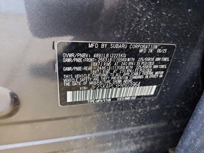 Продажа на аукционе авто 2023 Subaru Forester, vin: JF2SKAPC3PH503964, номер лота: 55159736