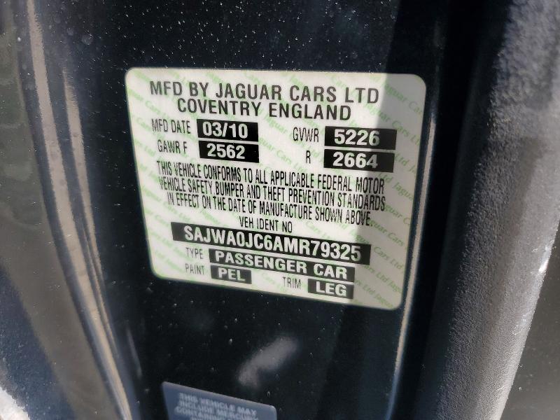 52939286 :رقم المزاد ، SAJWA0JC6AMR79325 vin ، 2010 Jaguar Xf مزاد بيع