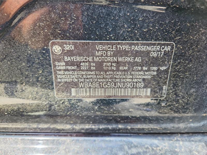 52484436 :رقم المزاد ، WBA8E1G59JNU90189 vin ، 2018 Bmw 320 مزاد بيع