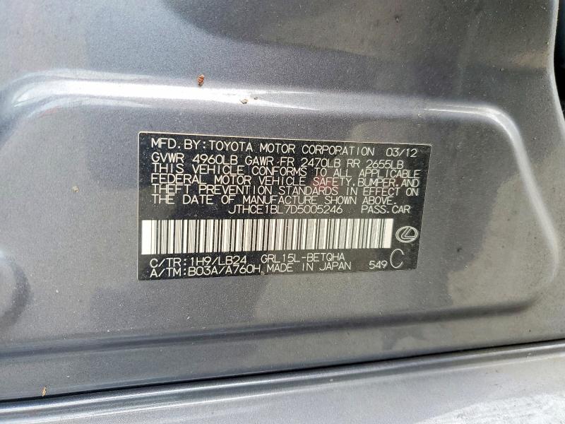 Продажа на аукционе авто 2013 Lexus Gs, vin: JTHCE1BL7D5005246, номер лота: 54867236