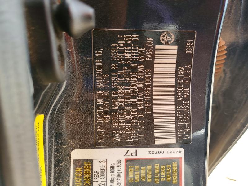 Aukcja sprzedaży 2016 Toyota Camry, vin: 4T1BF1FK8GU190179, numer aukcji: 53727186