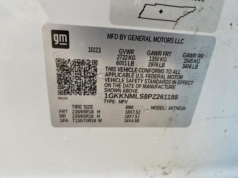 52993946 :رقم المزاد ، 1GKKNMLS8PZ261188 vin ، 2023 Gmc Acadia مزاد بيع