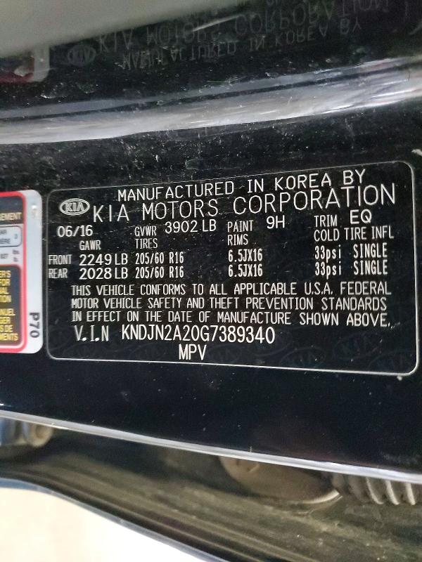 52327876 :رقم المزاد ، KNDJN2A20G7389340 vin ، 2016 Kia Soul مزاد بيع