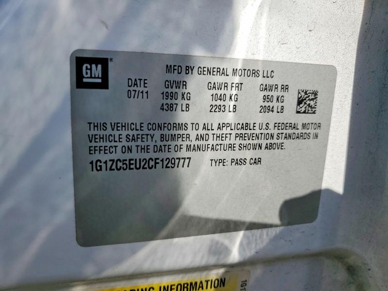 Aukcja sprzedaży 2012 Chevrolet Malibu, vin: 1G1ZC5EU2CF129777, numer aukcji: 54771176
