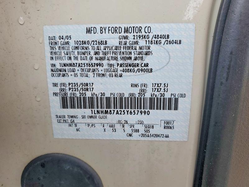Продажа на аукционе авто 2005 Lincoln Ls, vin: 1LNHM87A25Y657990, номер лота: 55319586