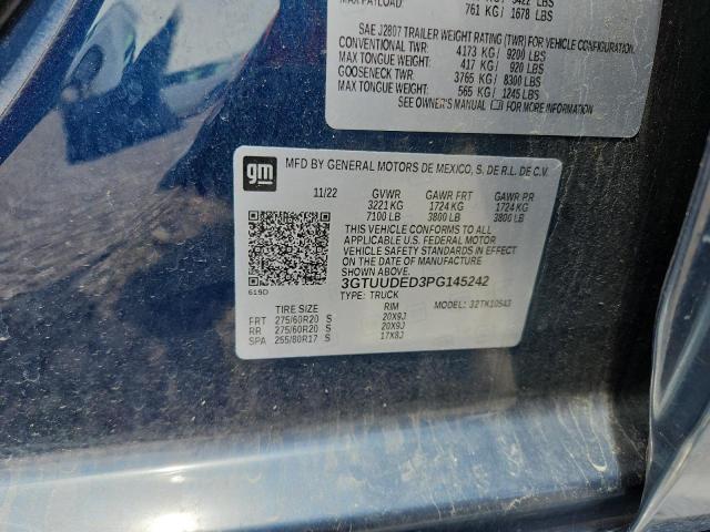Aukcja sprzedaży 2023 Gmc Sierra, vin: 3GTUUDED3PG145242, numer aukcji: 53014606