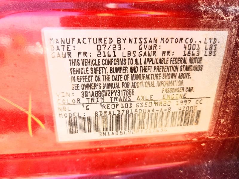 Продажа на аукционе авто 2023 Nissan Sentra, vin: 3N1AB8CV2PY317656, номер лота: 55276996