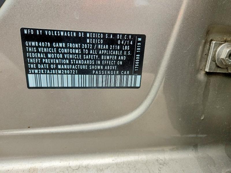 Aukcja sprzedaży 2014 Volkswagen Jetta, vin: 3VW2K7AJ8EM290721, numer aukcji: 52856426