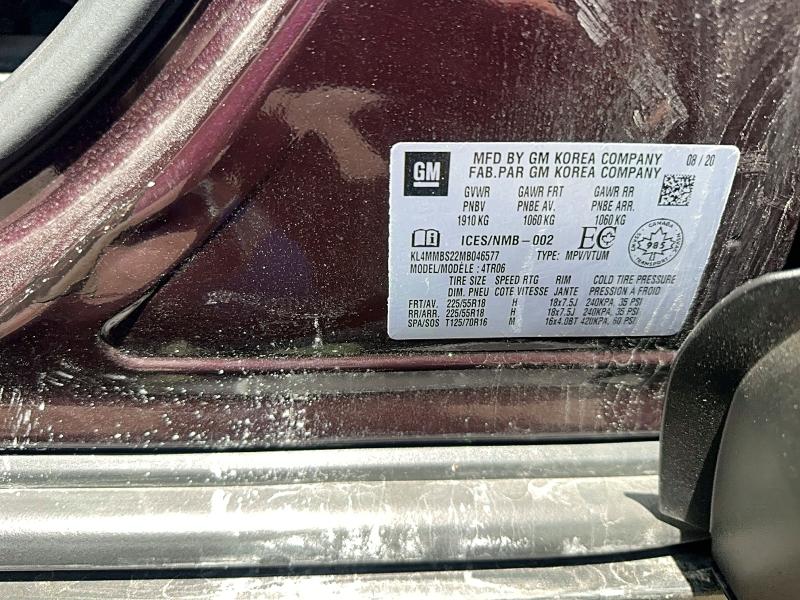 2021 Buick Encore Gx მანქანა იყიდება აუქციონზე, vin: KL4MMBS22MB046577, აუქციონის ნომერი: 54267326