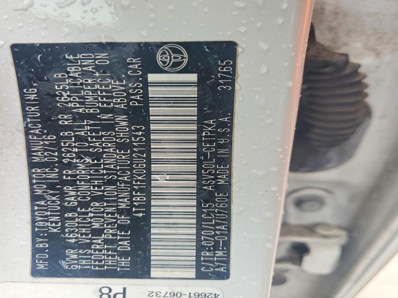 Aukcja sprzedaży 2016 Toyota Camry, vin: 4T1BF1FK0GU211543, numer aukcji: 52598366