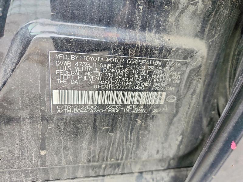 53052266 :رقم المزاد ، JTHCM1D20G5013460 vin ، 2016 Lexus Is مزاد بيع