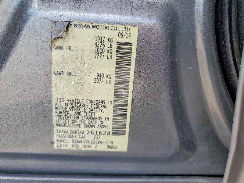 54751606 :رقم المزاد ، 1N4AL3AP1GC261628 vin ، 2016 Nissan Altima مزاد بيع