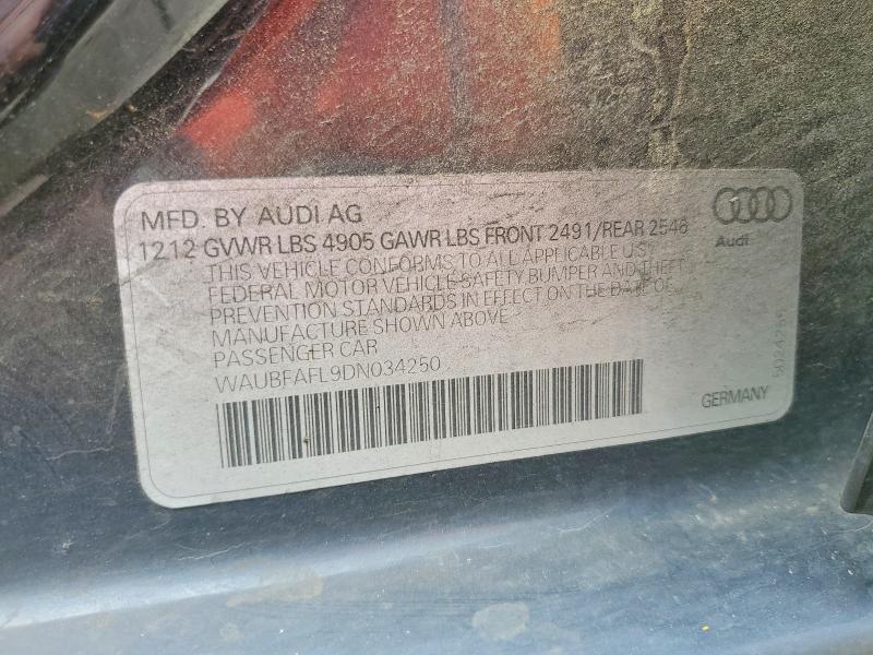 52683046 :رقم المزاد ، WAUBFAFL9DN034250 vin ، 2013 Audi A4 مزاد بيع