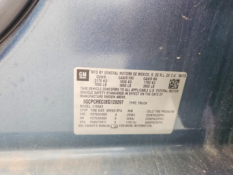 54097036 :رقم المزاد ، 3GCPCREC0EG120297 vin ، 2014 Chev 1500 Silverado مزاد بيع