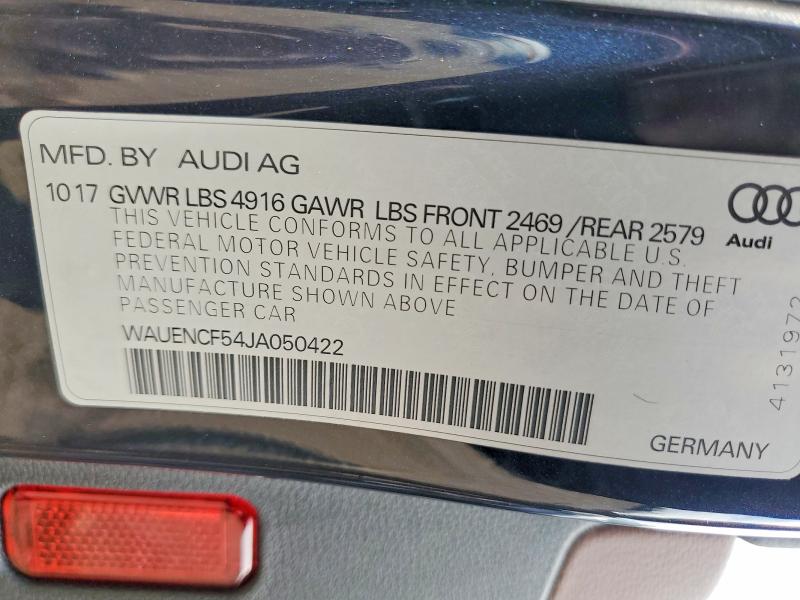 52469306 :رقم المزاد ، WAUENCF54JA050422 vin ، 2018 Audi A5 مزاد بيع