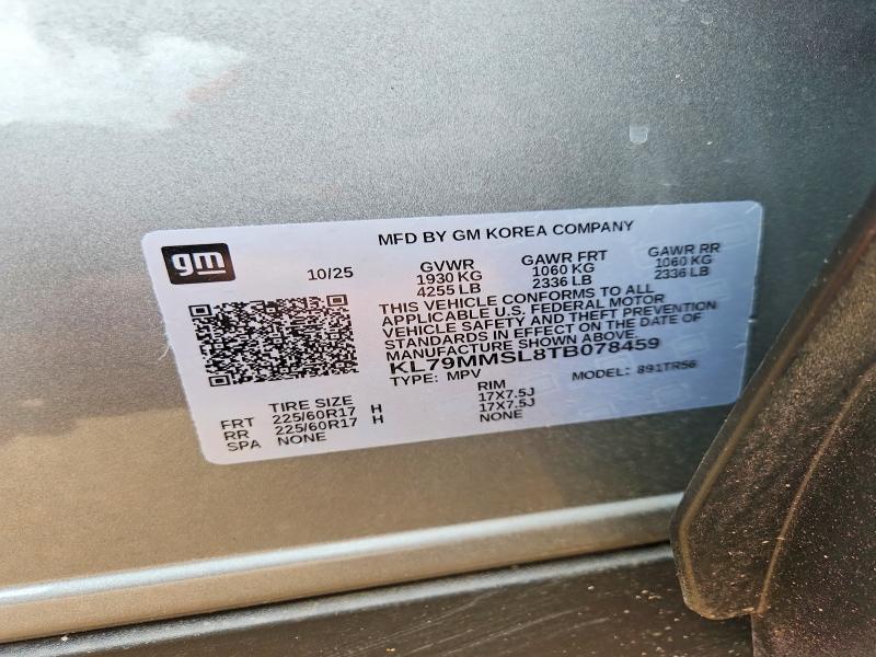 52692536 :رقم المزاد ، KL79MMSL8TB078459 vin ، 2026 Chevrolet Trailblazer مزاد بيع