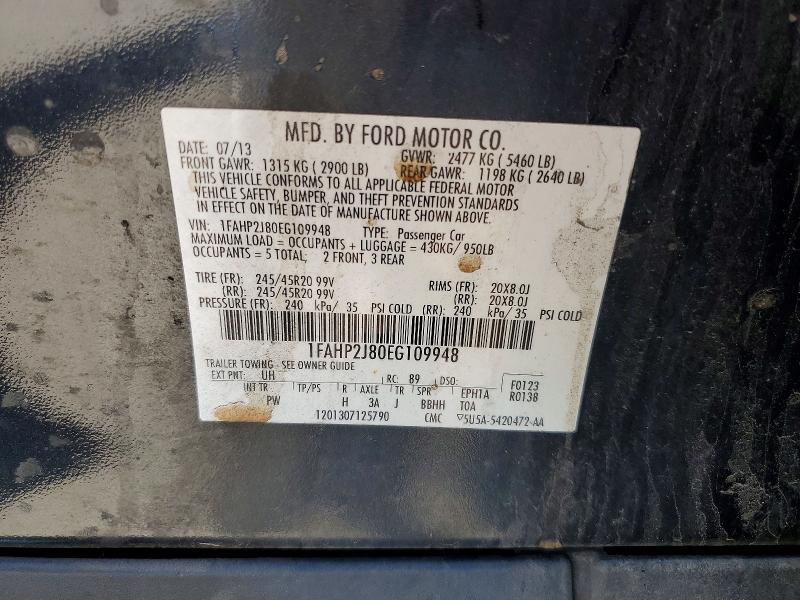 53125276 :رقم المزاد ، 1FAHP2J80EG109948 vin ، 2014 Ford Taurus مزاد بيع
