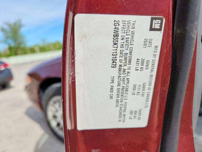 2001 Buick Regal მანქანა იყიდება აუქციონზე, vin: 2G4WB55K711310479, აუქციონის ნომერი: 54174556