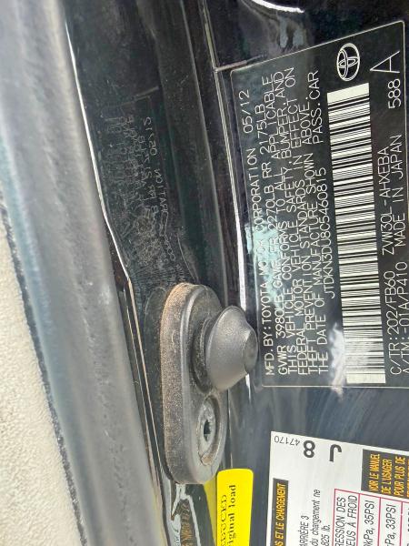 54898936 :رقم المزاد ، JTDKN3DU8C5460815 vin ، 2012 Toyota Prius مزاد بيع