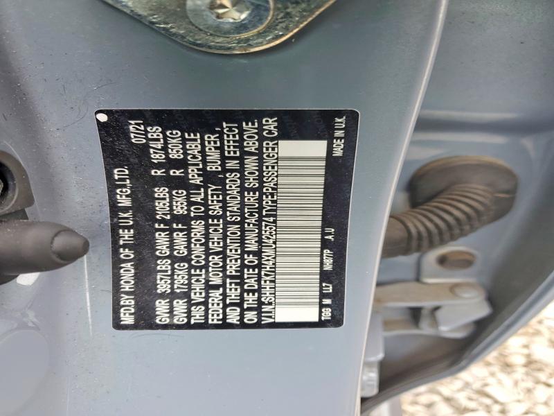 Aukcja sprzedaży 2021 Honda Civic, vin: SHHFK7H4XMU425574, numer aukcji: 52592076