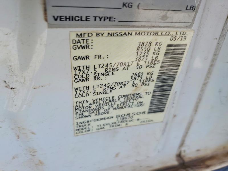 Продаж на аукціоні авто 2019 Nissan Nv, vin: 1N6BF0KM6KN808508, номер лоту: 51996556