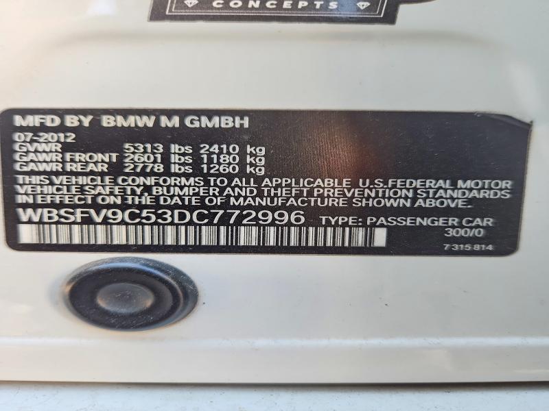 Продаж на аукціоні авто 2013 Bmw M5, vin: WBSFV9C53DC772996, номер лоту: 53424676