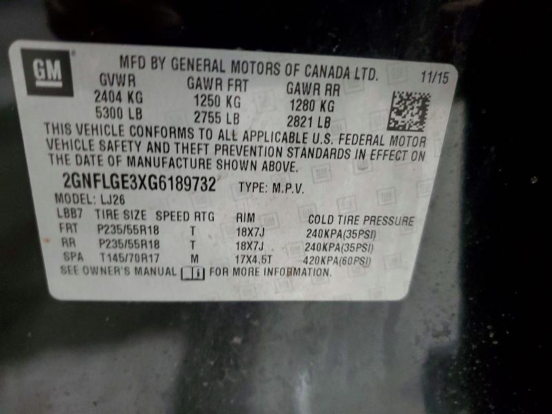 Продаж на аукціоні авто 2016 Chevrolet Equinox, vin: 2GNFLGE3XG6189732, номер лоту: 52691596