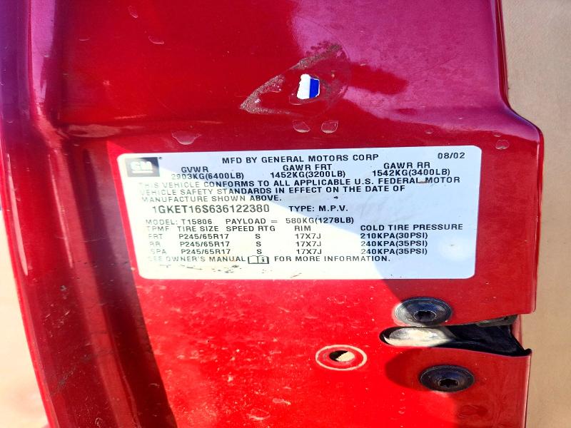 Продаж на аукціоні авто 2003 Gmc Envoy, vin: 1GKET16S636122380, номер лоту: 53364866