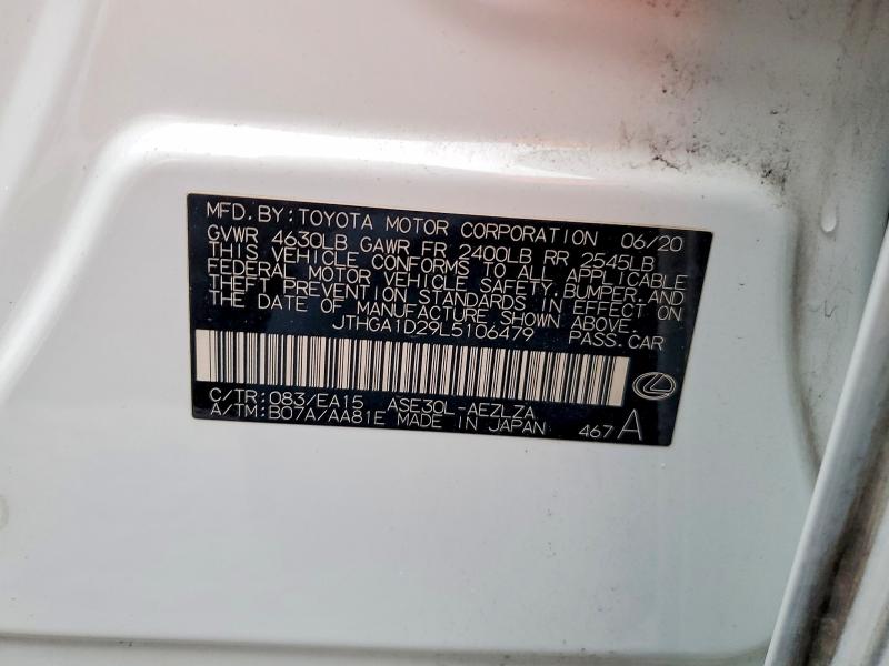 Продажа на аукционе авто 2020 Lexus Is, vin: JTHGA1D29L5106479, номер лота: 52310556