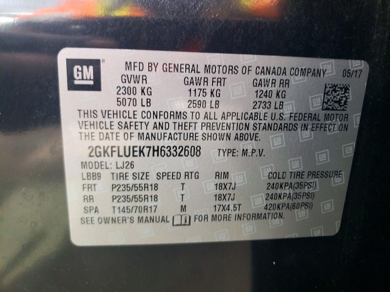 Auction sale of the 2017 Gmc Terrain, vin: 2GKFLUEK7H6332608, lot number: 53538356
