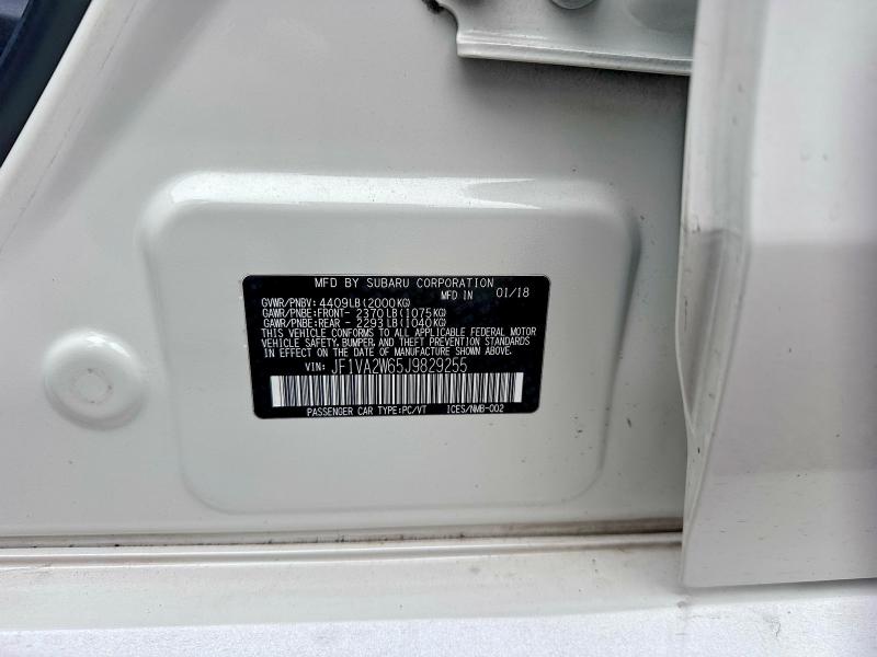 Aukcja sprzedaży 2018 Subaru Wrx, vin: JF1VA2W65J9829255, numer aukcji: 53293646