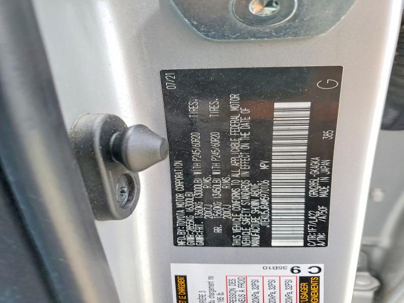 2021 Toyota 4runner მანქანა იყიდება აუქციონზე, vin: JTEKU5JR4M5970106, აუქციონის ნომერი: 54370526