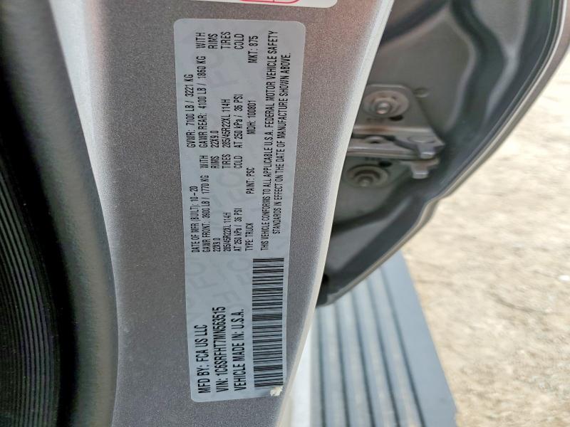 Aukcja sprzedaży 2021 Ram 1500, vin: 1C6SRFHT7MN563515, numer aukcji: 52075576