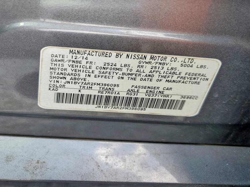 Aukcja sprzedaży 2015 Infiniti Q50, vin: JN1BV7AR2FM396095, numer aukcji: 52292186