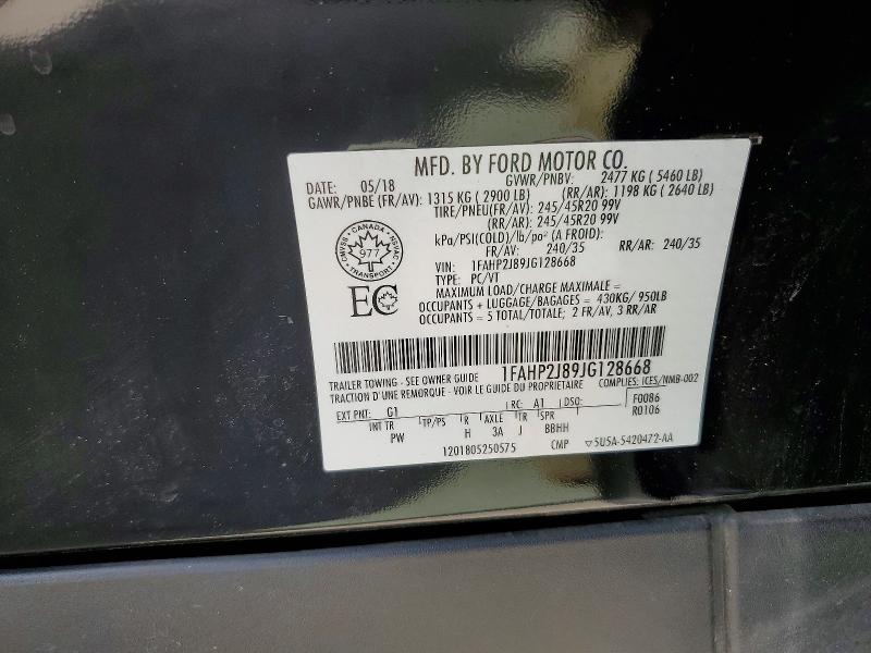 Aukcja sprzedaży 2018 Ford Taurus, vin: 1FAHP2J89JG128668, numer aukcji: 52070546