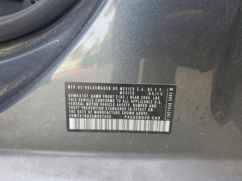 51527906 :رقم المزاد ، 3VW7X7BU3SM087439 vin ، 2025 Volkswagen Jetta مزاد بيع