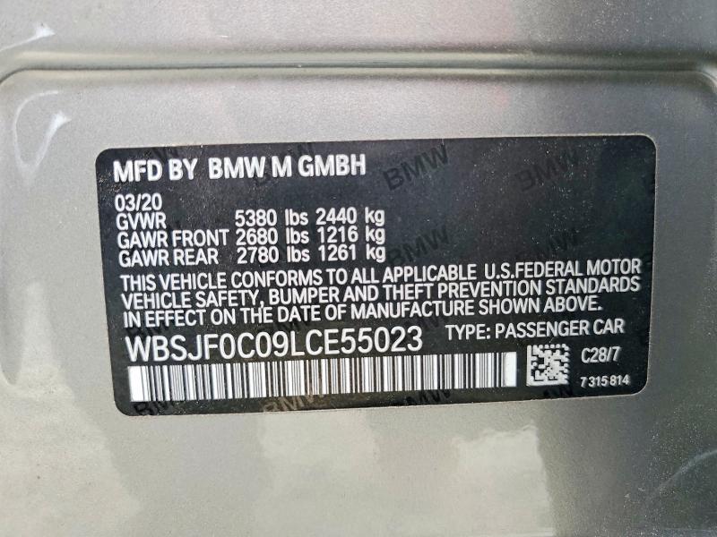 Aukcja sprzedaży 2020 Bmw M5, vin: WBSJF0C09LCE55023, numer aukcji: 52127586