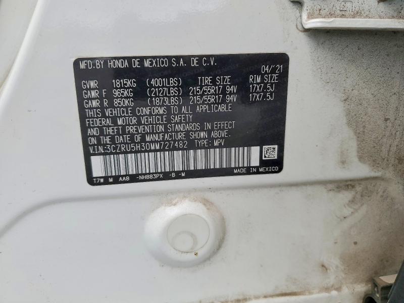 Продаж на аукціоні авто 2021 Honda Hr-v, vin: 3CZRU5H30MM727482, номер лоту: 51785776