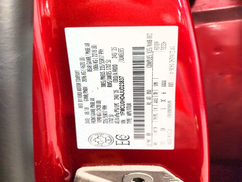 2018 Ford Escape მანქანა იყიდება აუქციონზე, vin: 1FMCU0HD4JUD23837, აუქციონის ნომერი: 55247136