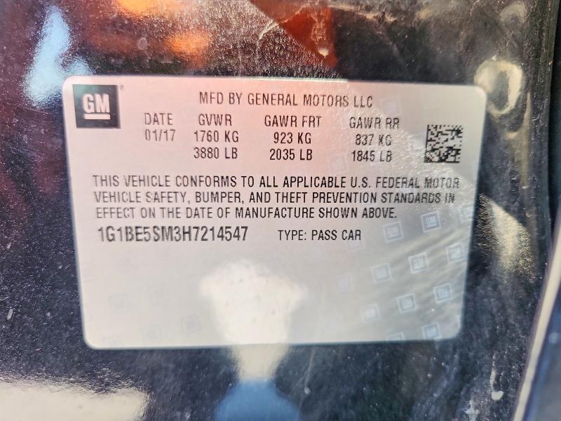 Aukcja sprzedaży 2017 Chevrolet Cruze, vin: 1G1BE5SM3H7214547, numer aukcji: 53720926