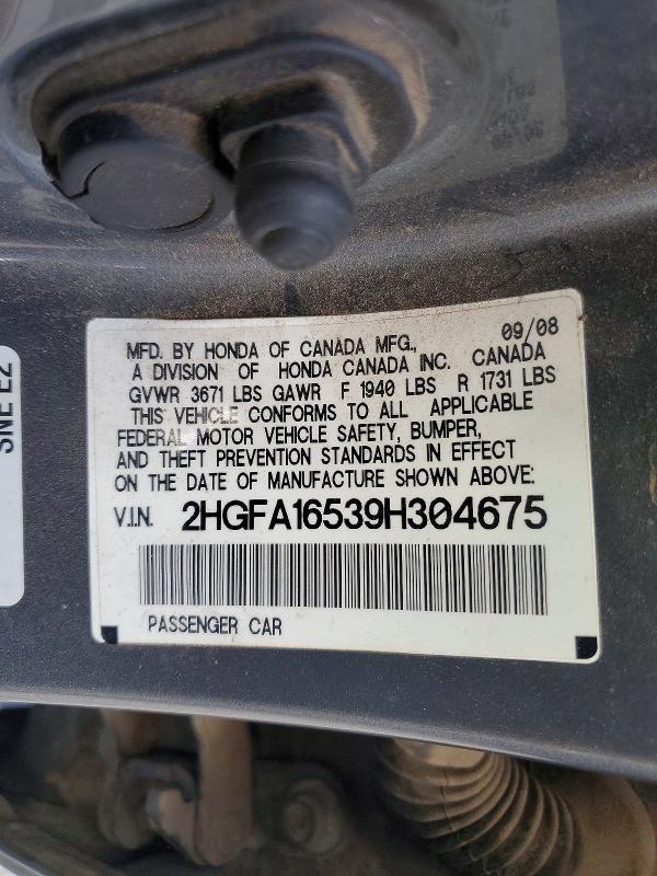 Продажа на аукционе авто 2009 Honda Civic, vin: 2HGFA16539H304675, номер лота: 54441336