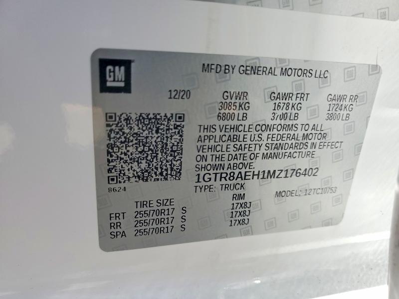 53452256 :رقم المزاد ، 1GTR8AEH1MZ176402 vin ، 2021 Gmc Sierra مزاد بيع
