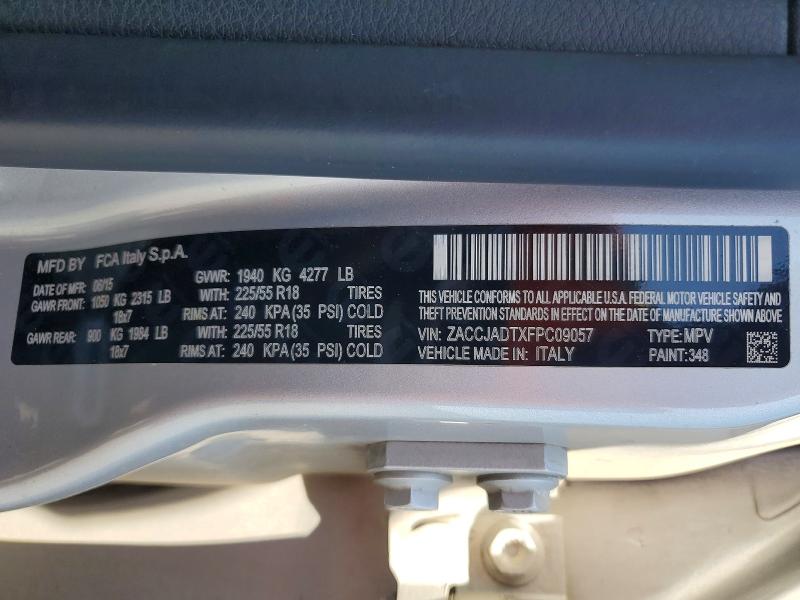 Продажа на аукционе авто 2015 Jeep Renegade, vin: ZACCJADTXFPC09057, номер лота: 52492976