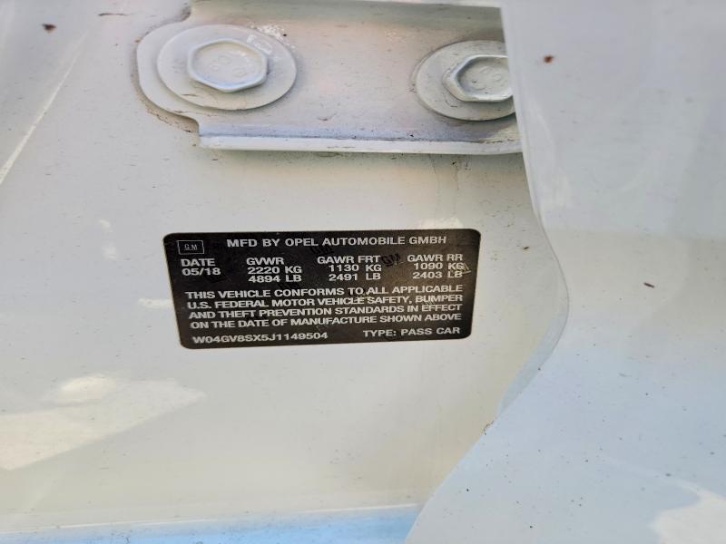 Продажа на аукционе авто 2018 Buick Regal Tourx, vin: W04GV8SX5J1149504, номер лота: 53821206